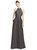 High-Neck Cutout Satin Dress With Pockets - D772 - Caviar Gray