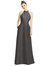 High-Neck Cutout Satin Dress With Pockets - D772 - Caviar Gray