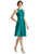 High-Neck Satin Cocktail Dress with Pockets - D769 - Jade