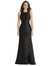Jewel Neck Bowed Open-Back Trumpet Dress With Front Slit - D824  - Black