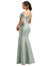Off-The-Shoulder Bow Satin Corset Dress With Fit And Flare Skirt - D854