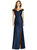 Off-the-Shoulder Cuff Trumpet Gown With Front Slit - D760 - Midnight Navy