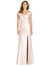 Off-the-Shoulder Cuff Trumpet Gown With Front Slit - D760 - Blush