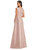 Off-the-Shoulder Draped Wrap Satin Maxi Dress - D811 