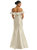 Off-The-Shoulder Ruffle Neck Satin Trumpet Gown - D836