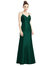 Open-Back Bow Tie Satin Trumpet Gown - D780 - Hunter Green