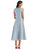 Puff Cap Sleeve Full Skirt Satin Midi Dress - D798 