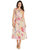 Scarf-Tie One-Shoulder Pink Floral Organdy Midi Dress  - D835FP - Penelope Floral Print