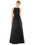 Sleeveless Keyhole Back Satin Maxi Dress - D707 - Black