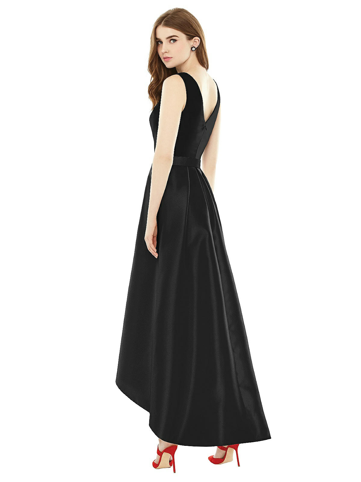 alfred sung high low cocktail dress