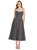 Spaghetti Strap Full Skirt Satin Midi Dress - D799 - Caviar Gray