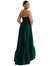 Strapless Deep Ruffle Hem Satin High Low Dress With Pockets - D838