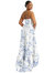 Strapless Floral High-Low Ruffle Hem Maxi Dress With Pockets - D838FP