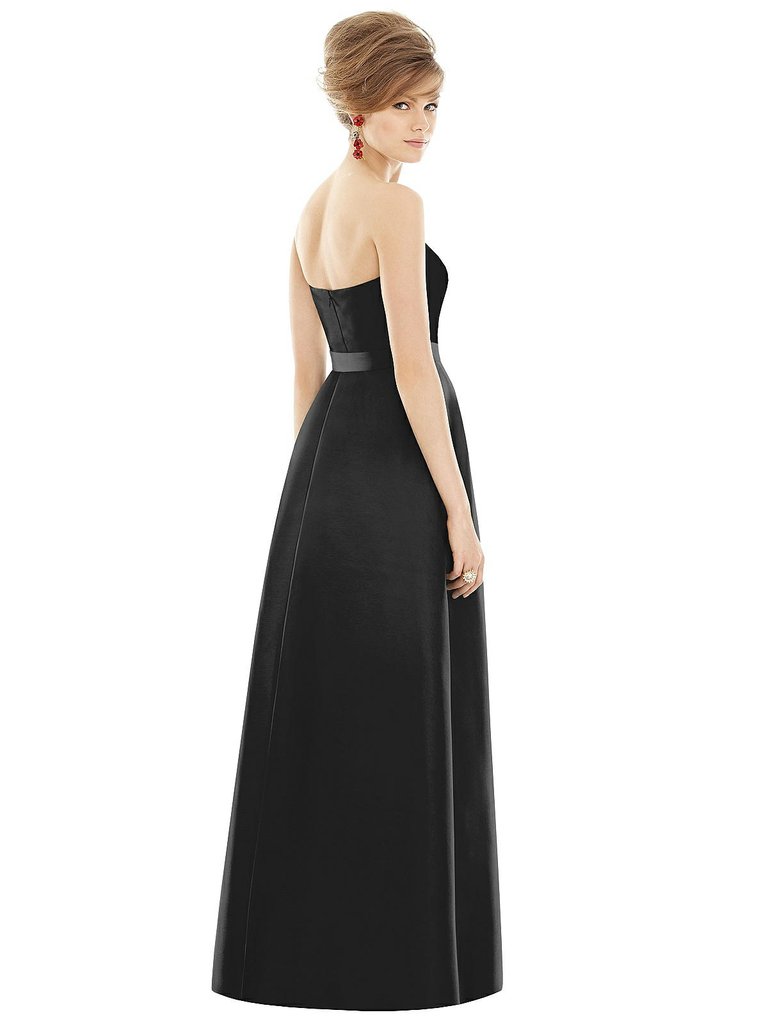 Strapless Pleated Skirt Maxi Dress With Pockets - D755
