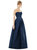 Strapless Pleated Skirt Maxi Dress With Pockets - D755 - Midnight Navy