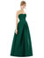 Strapless Pleated Skirt Maxi Dress With Pockets - D755 - Hunter Green