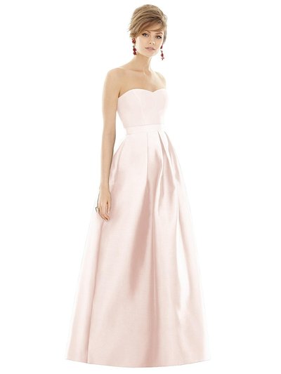 Alfred Sung Strapless Pleated Skirt Maxi Dress With Pockets - D755 product