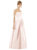 Strapless Pleated Skirt Maxi Dress With Pockets - D755 - Blush