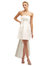 Strapless Satin Column Mini Dress With Oversized Bow - D857 - Ivory