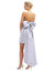 Strapless Satin Column Mini Dress With Oversized Bow - D857