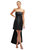 Strapless Satin Column Mini Dress With Oversized Bow - D857 - Black