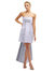 Strapless Satin Column Mini Dress With Oversized Bow - D857 - Silver Dove