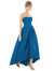 Strapless Satin High Low Dress with Pockets - D699  - Classic Blue