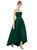 Strapless Satin High Low Dress with Pockets - D699  - Hunter Green