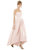 Strapless Satin High Low Dress with Pockets - D699  - Blush