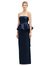 Strapless Satin Maxi Dress With Cascade Ruffle Peplum Detail - D858 - Midnight Navy