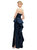 Strapless Satin Maxi Dress With Cascade Ruffle Peplum Detail - D858