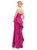 Strapless Satin Maxi Dress With Cascade Ruffle Peplum Detail - D858