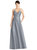 V-Neck Full Skirt Satin Maxi Dress - D750 - Platinum