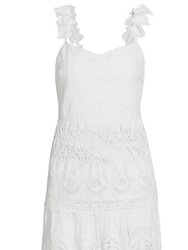 Alora Embr Swthrt Midi Dress - White