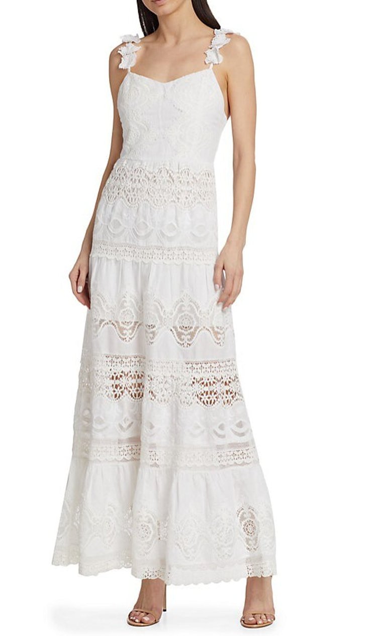 Alora Embr Swthrt Midi Dress - White - White