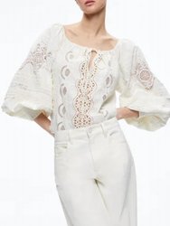 Alta Embroidered Off The Shoulder Blouse - White
