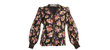 Cosima Floral Silk Blouson-Sleeve Button-Front Top