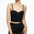 Damia Ruched Bustier Top - Black