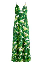 Karolina Maxi Dress In Sun Palm Off White