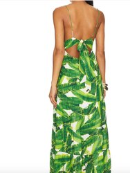 Karolina Maxi Dress In Sun Palm Off White