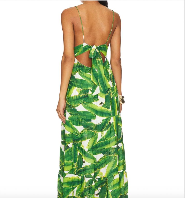 Karolina Maxi Dress In Sun Palm Off White