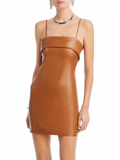 alice + olivia Kelly Vegan Leather Square Bust Mini Dress product