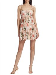 Lorelle Babydoll Tiered Mini Dress - Morningside Floral White