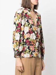 Reilly Blouse In Juniper Floral Black