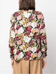 Reilly Blouse In Juniper Floral Black