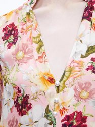 Reilly Blouse In Juniper Floral Rose