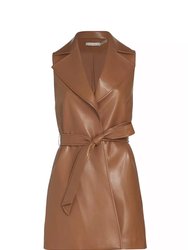 Rozlynn Vegan Long Belted Vest