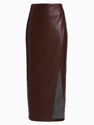 Siobhan Vegan Leather Skirt In Toffee