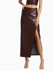 Siobhan Vegan Leather Skirt In Toffee - Toffee