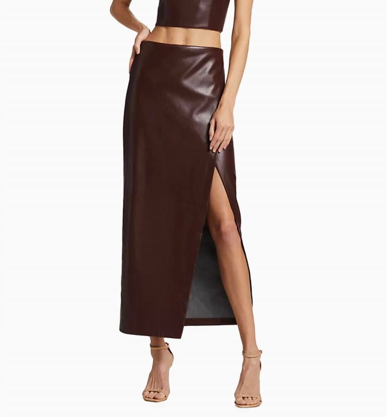 Siobhan Vegan Leather Skirt In Toffee - Toffee